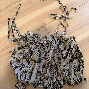 SHEIN Snake Print Tank Top - Black and Tan